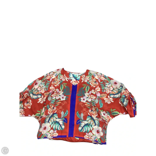 Blouse Long Sleeve By Johnny Was In Floral Print, Size: L