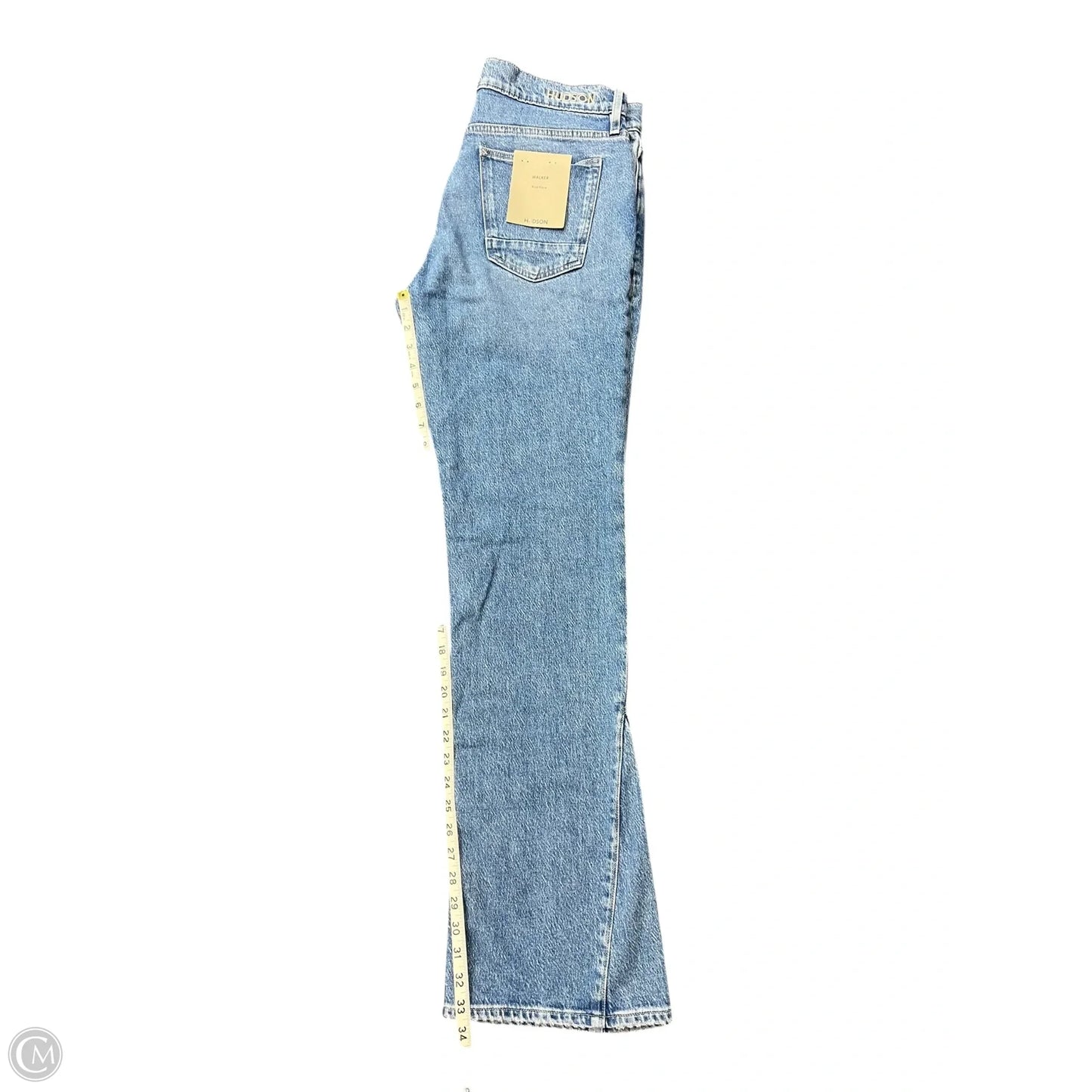 Jeans Flared By Hudson In Blue Denim, Size: 12l