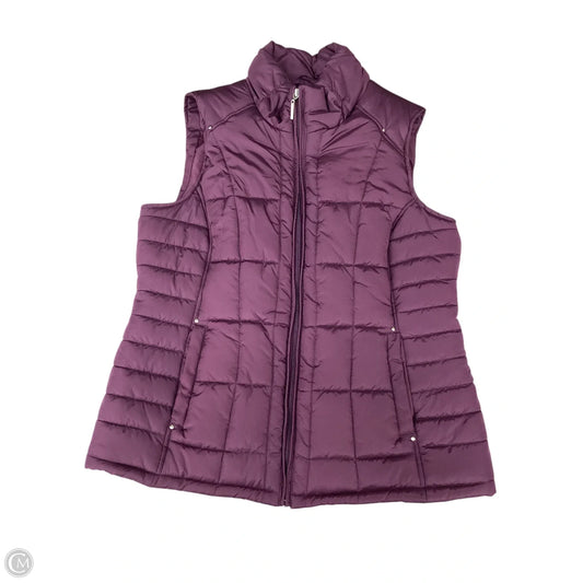 Vest Puffer & Quilted By Weatherproof In Maroon, Size: L