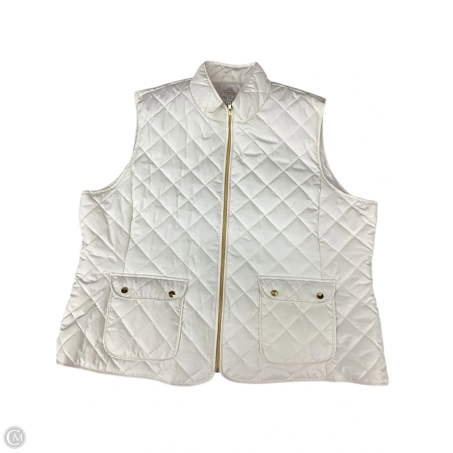 Vest Puffer & Quilted By St Johns Bay In Cream, Size: 3x