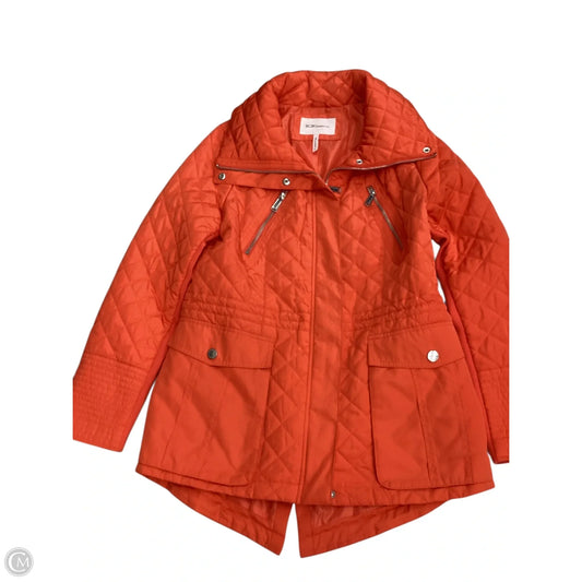 Coat Puffer & Quilted By Bcbgeneration In Orange, Size: M