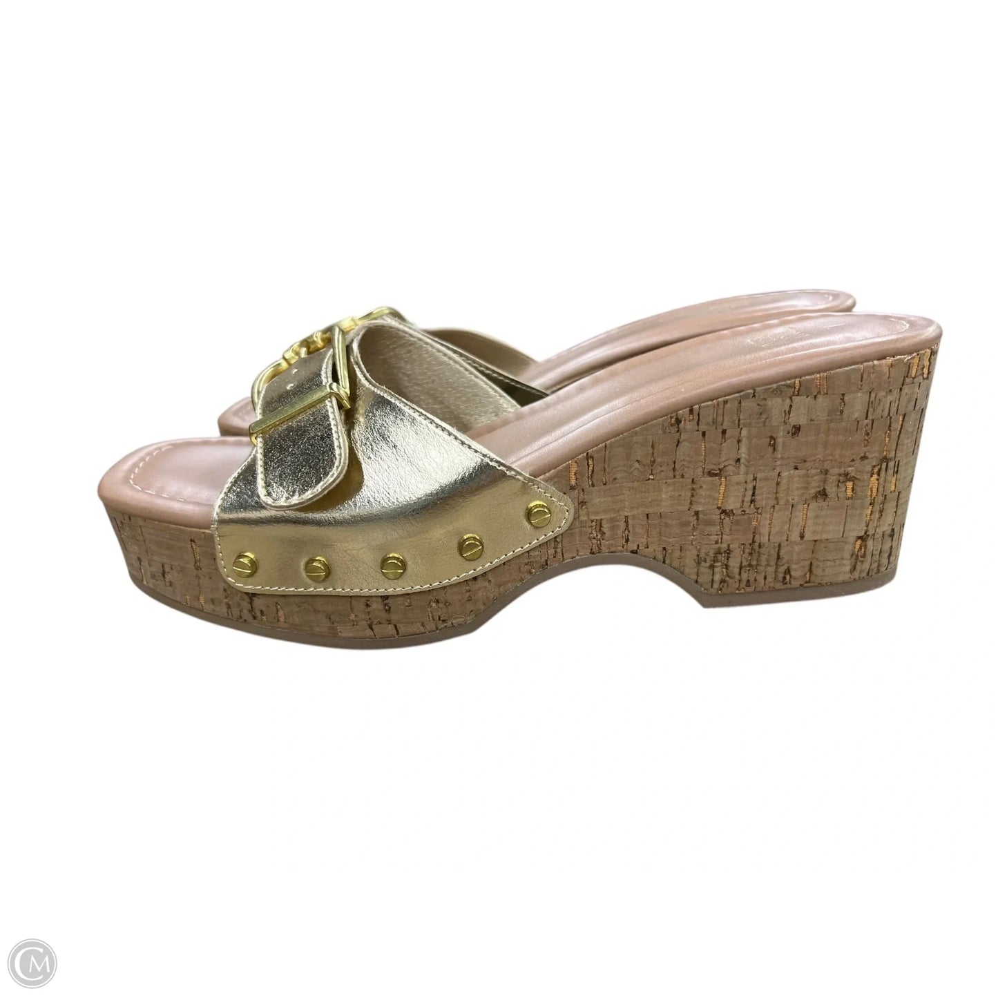 Sandals Heels Platform By Time And Tru In Gold