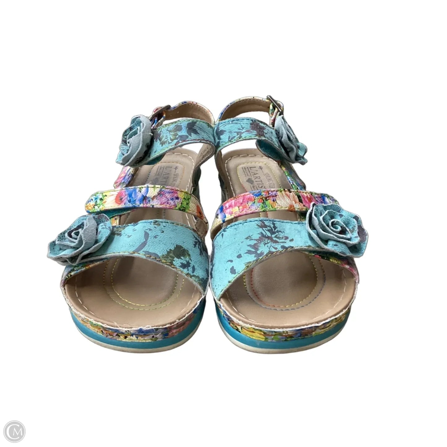 Sandals Flats By Spring Step In Floral Print, Size: 6