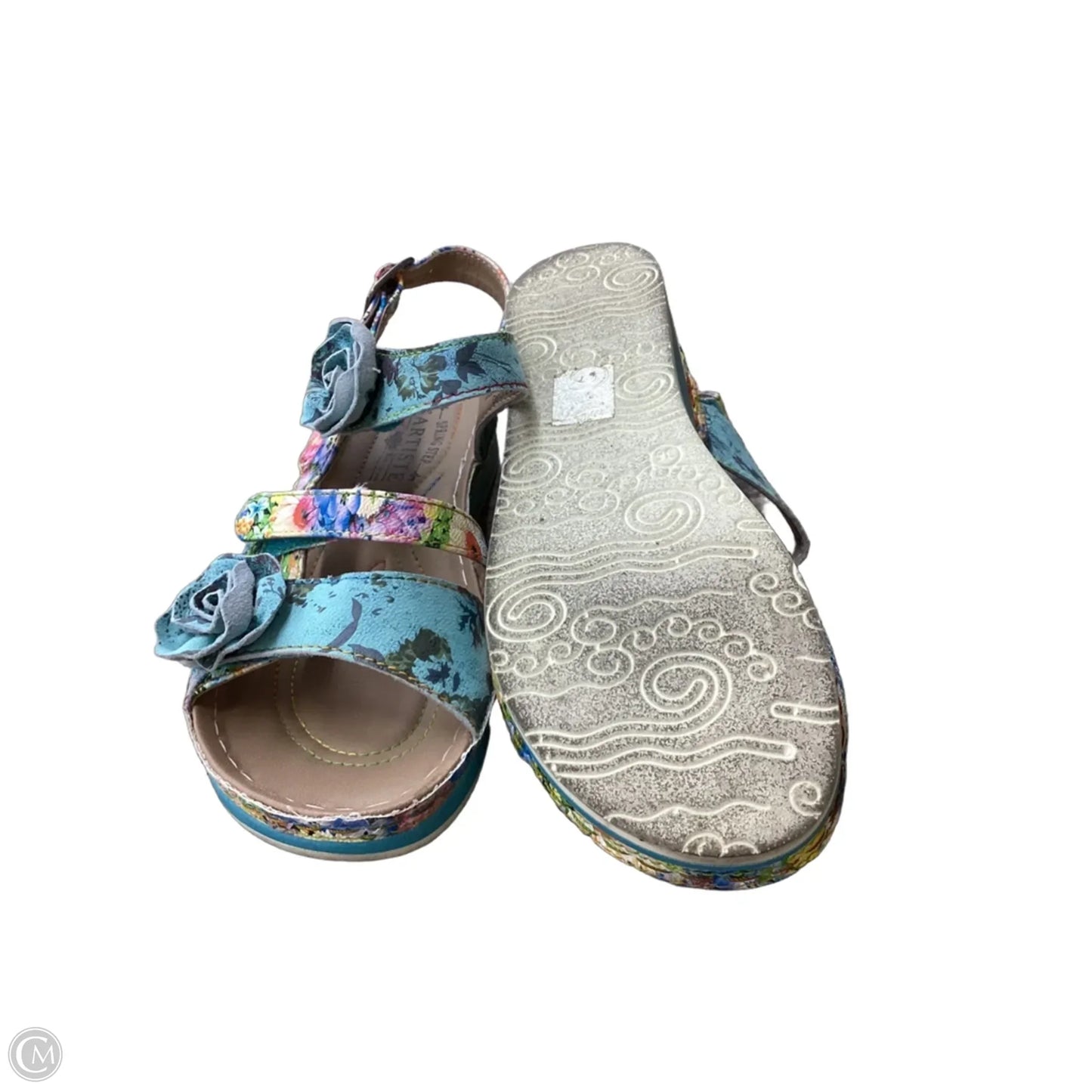 Sandals Flats By Spring Step In Floral Print, Size: 6