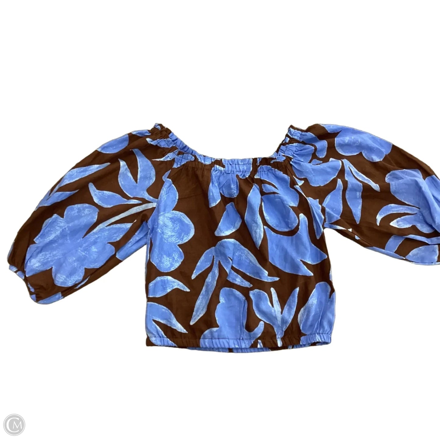 Top Short Sleeve By Rachel Zoe In Blue & Brown, Size: S