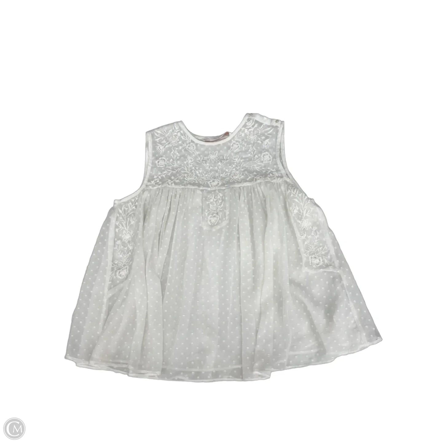 Blouse Sleeveless By Zara In Ivory, Size: S