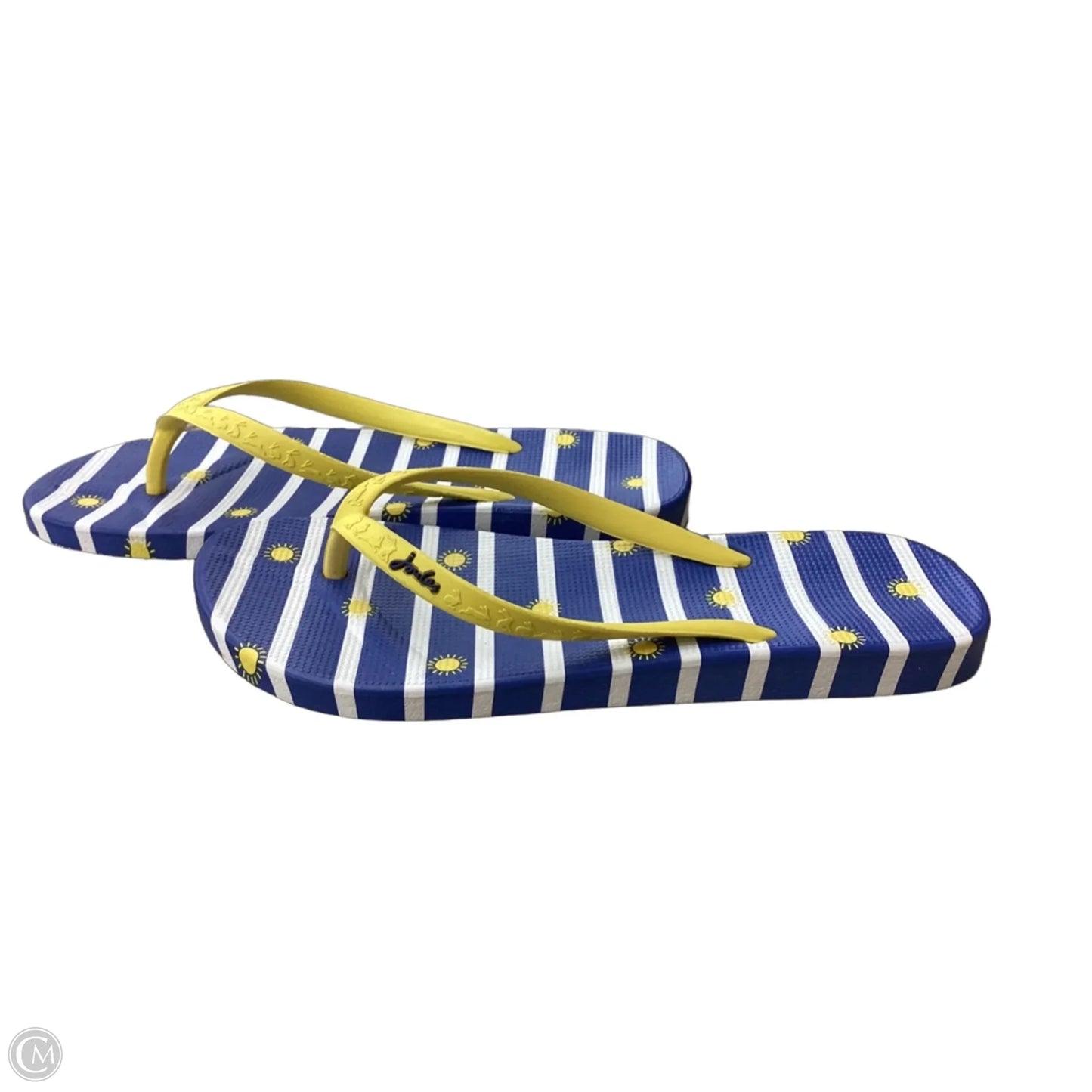 Sandals Flip Flops By Joules In Blue & Yellow, Size: 7