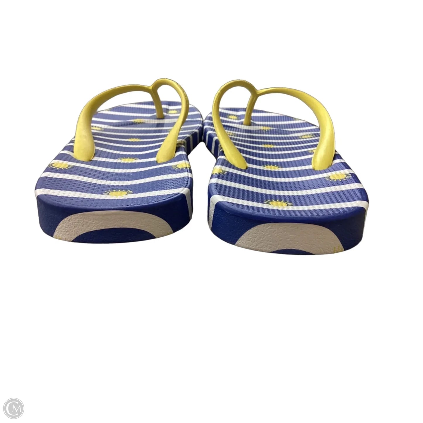 Sandals Flip Flops By Joules In Blue & Yellow, Size: 7