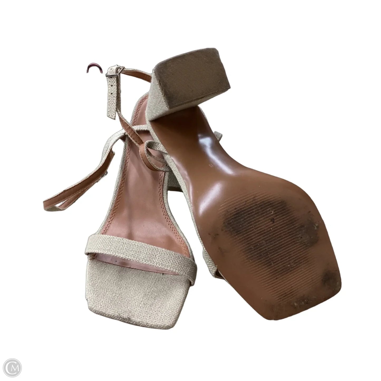 Sandals Heels Block By Asos In Beige, Size: 10