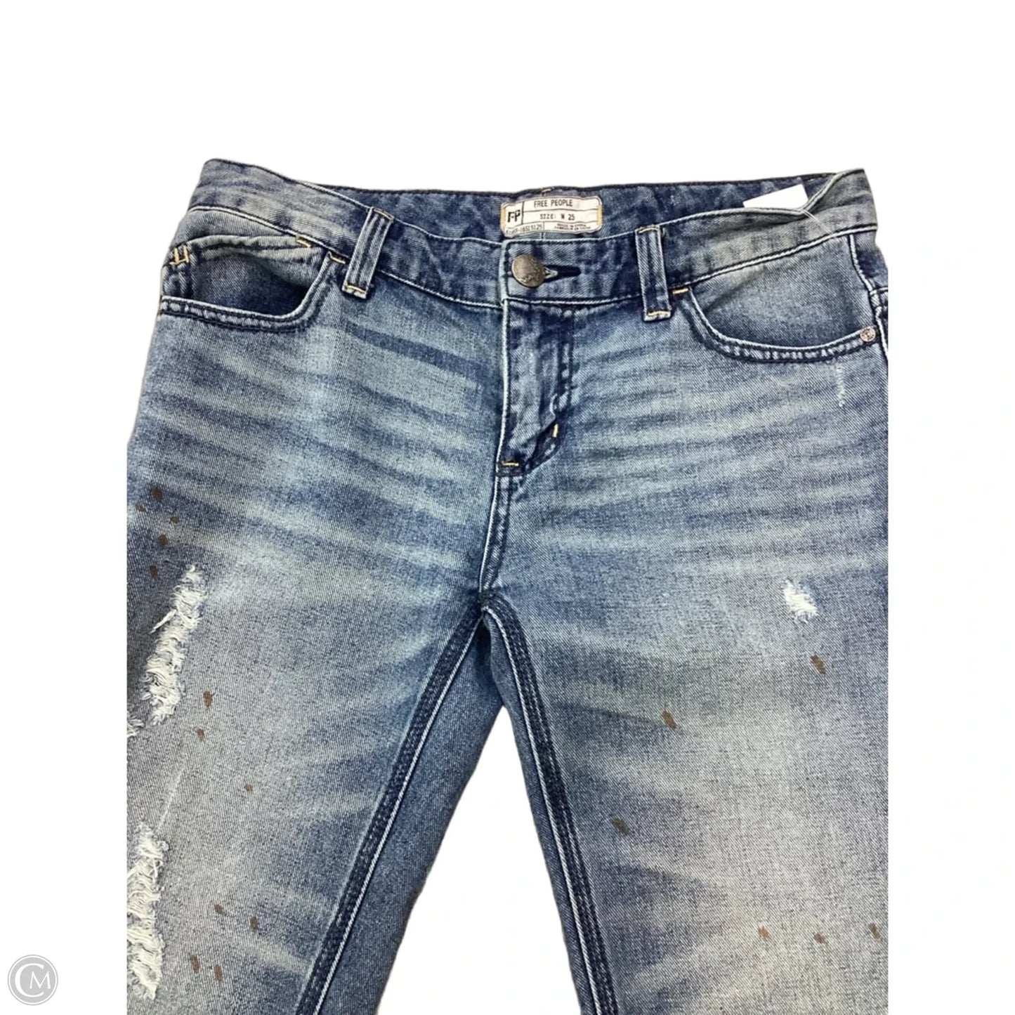 Jeans Cropped By Free People In Blue Denim, Size: 2