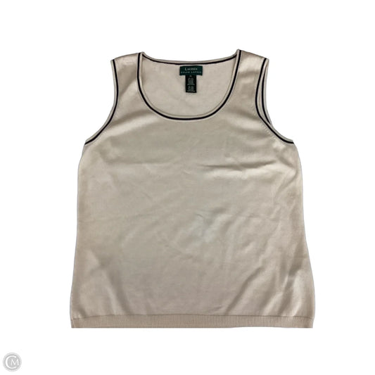 Vest Sweater By Lauren By Ralph Lauren In Cream, Size: Xl