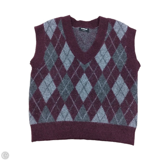Vest Sweater By Workshop In Grey & Purple, Size: S