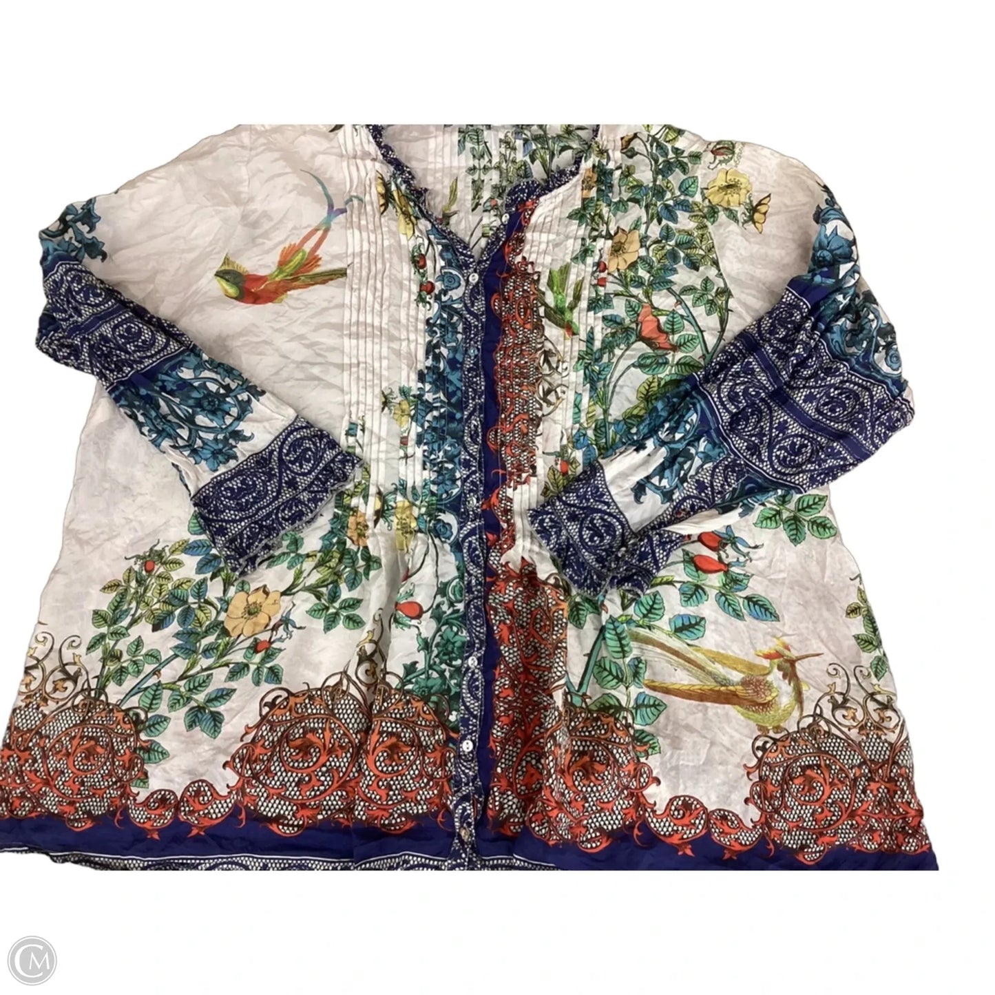 Top Long Sleeve By Johnny Was In Floral Print, Size: 3x