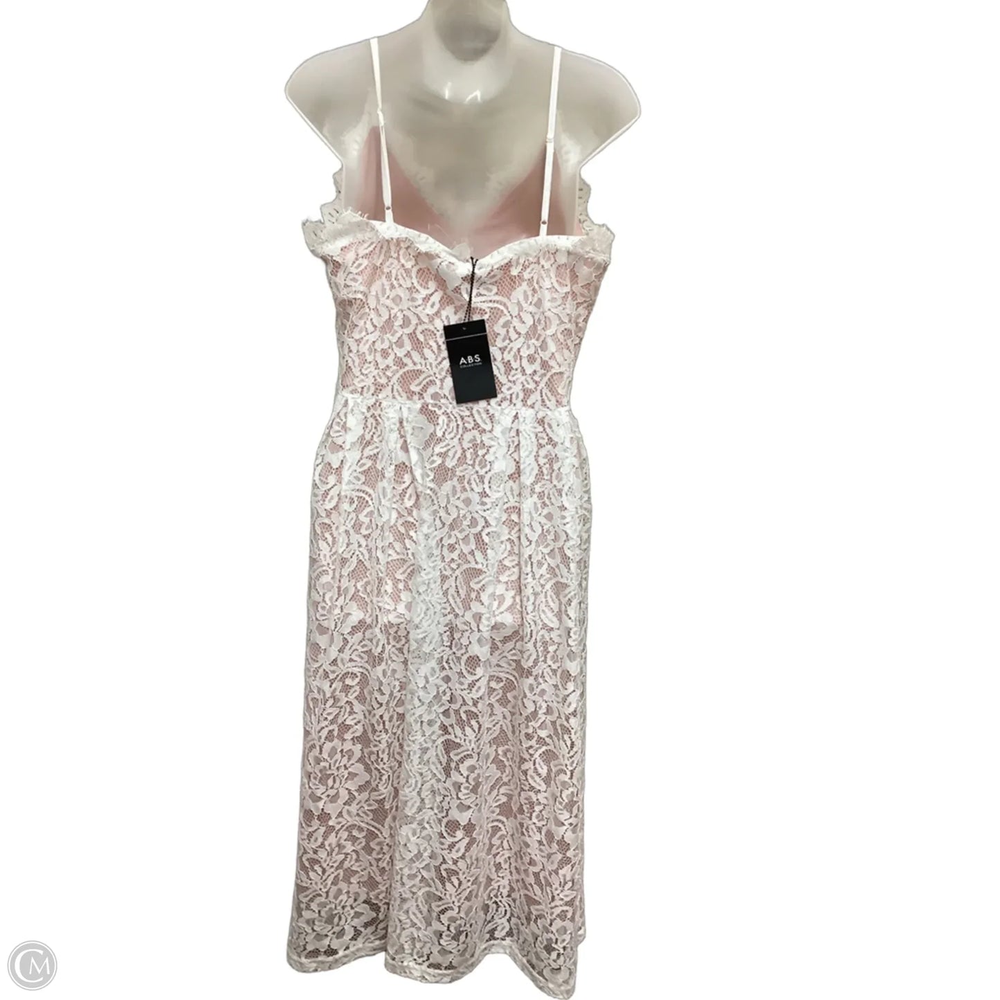 Dress Party Midi By Abs In Ivory, Size: M