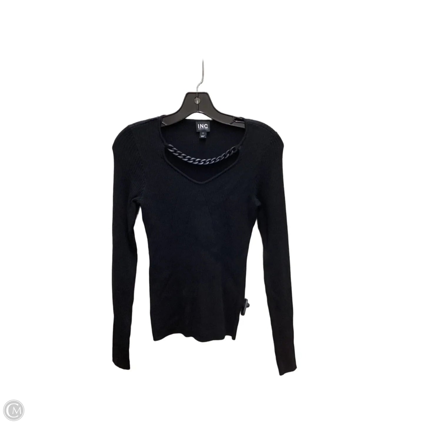 Top Long Sleeve By Inc In Black, Size: S