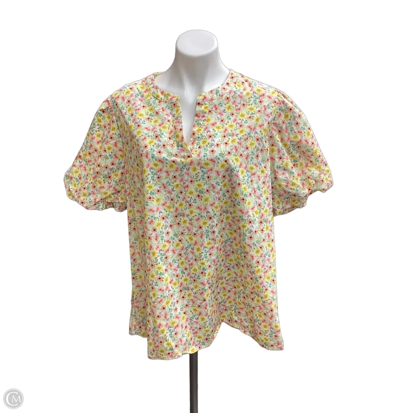 Top Short Sleeve By Haptics In Floral Print, Size: 2x