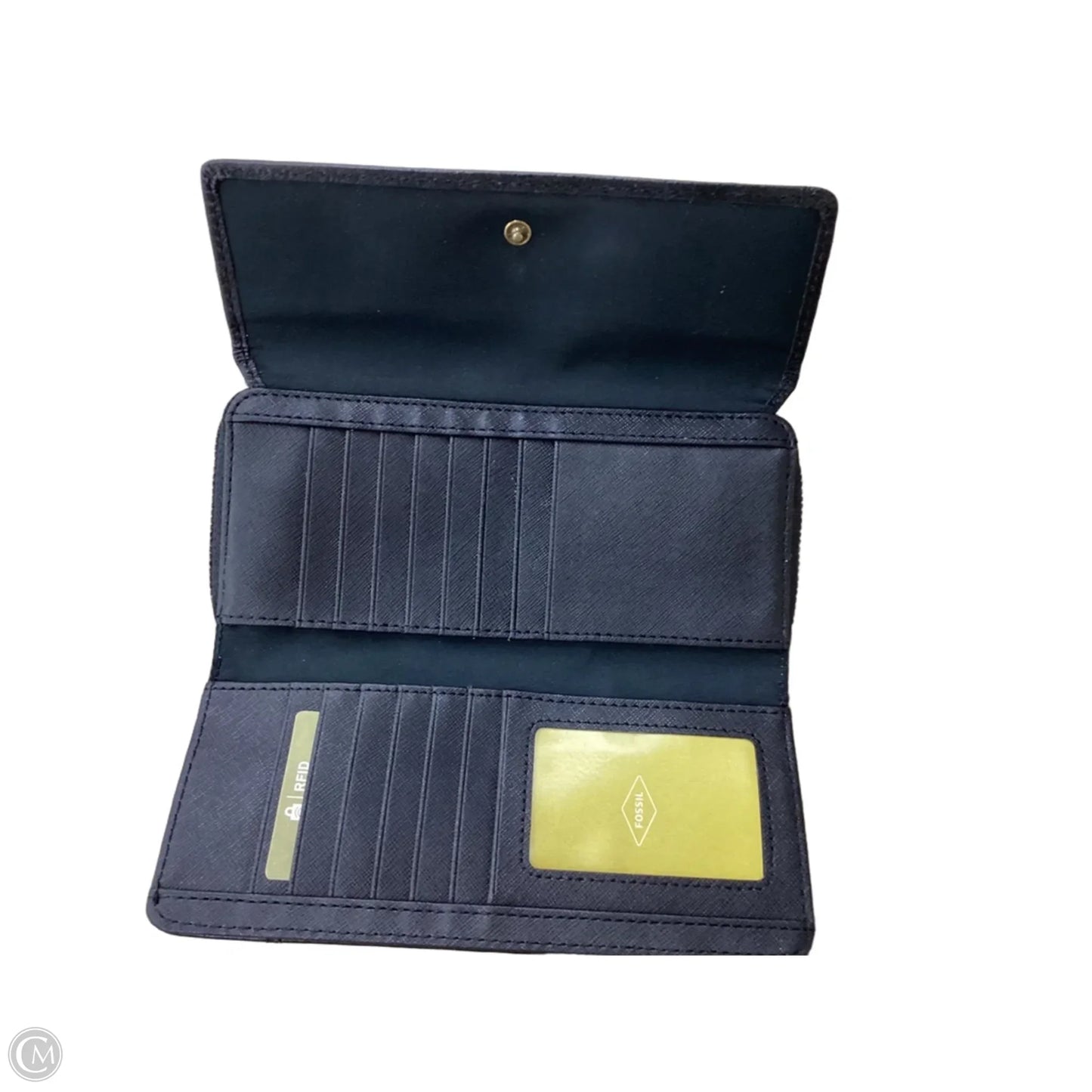 Wallet Leather By Fossil, Size: Medium