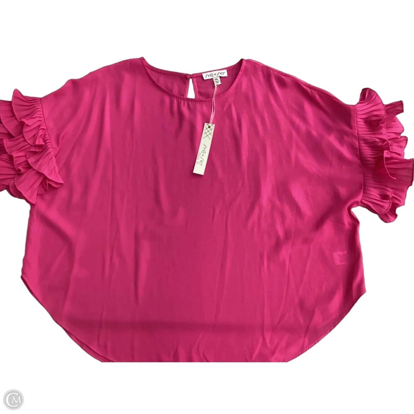 Top Short Sleeve By She + Sky In Pink, Size: 1x