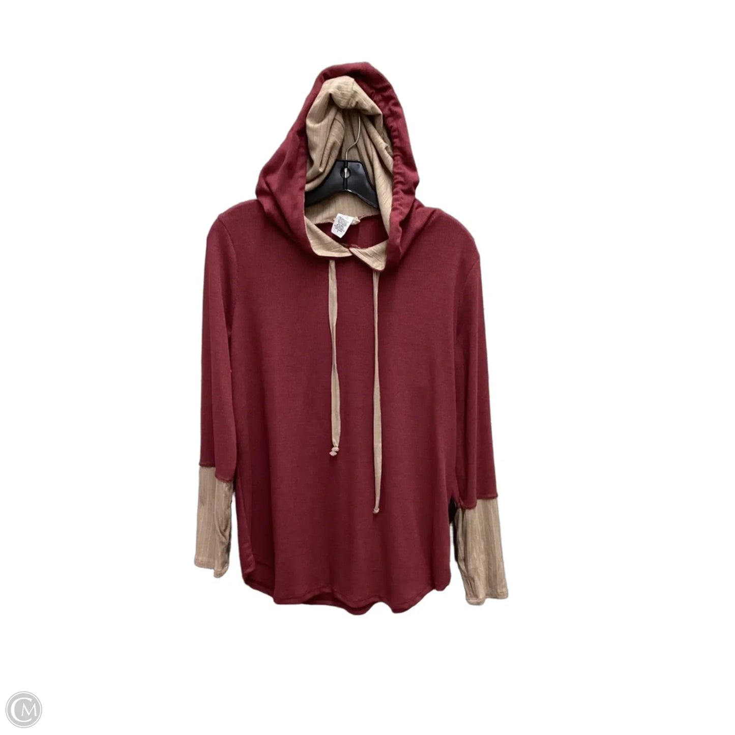 Top Long Sleeve By Bibi In Maroon, Size: S