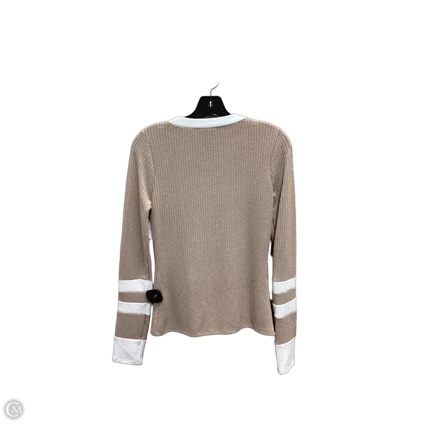Top Long Sleeve By Gilli In Beige, Size: S