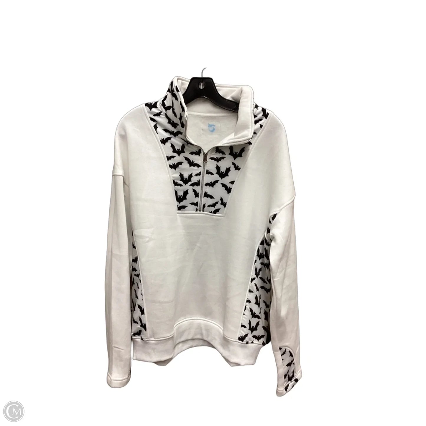 Sweatshirt Collar By Clothes Mentor In Black & White, Size: M