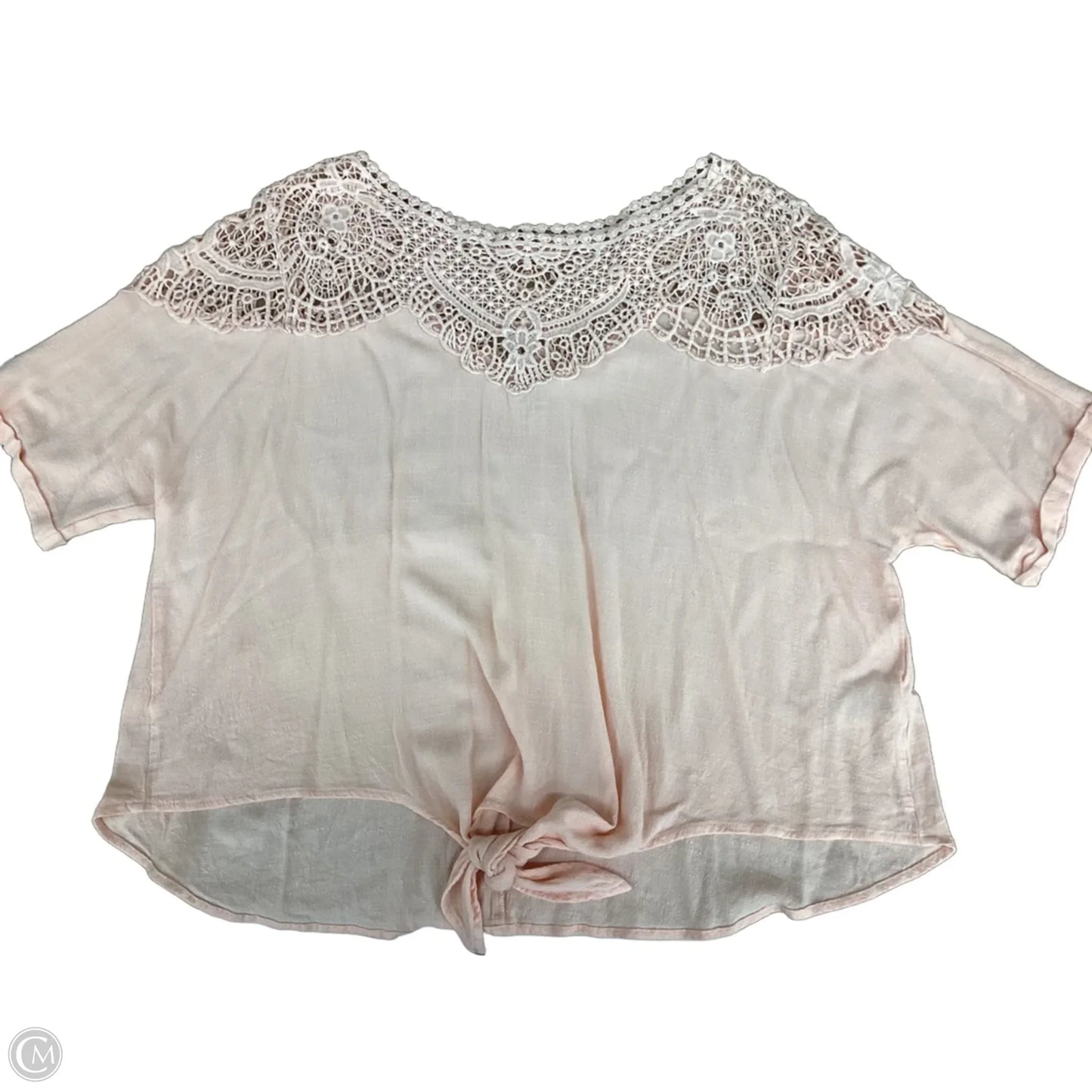 Top Short Sleeve By Kori America In Peach, Size: M