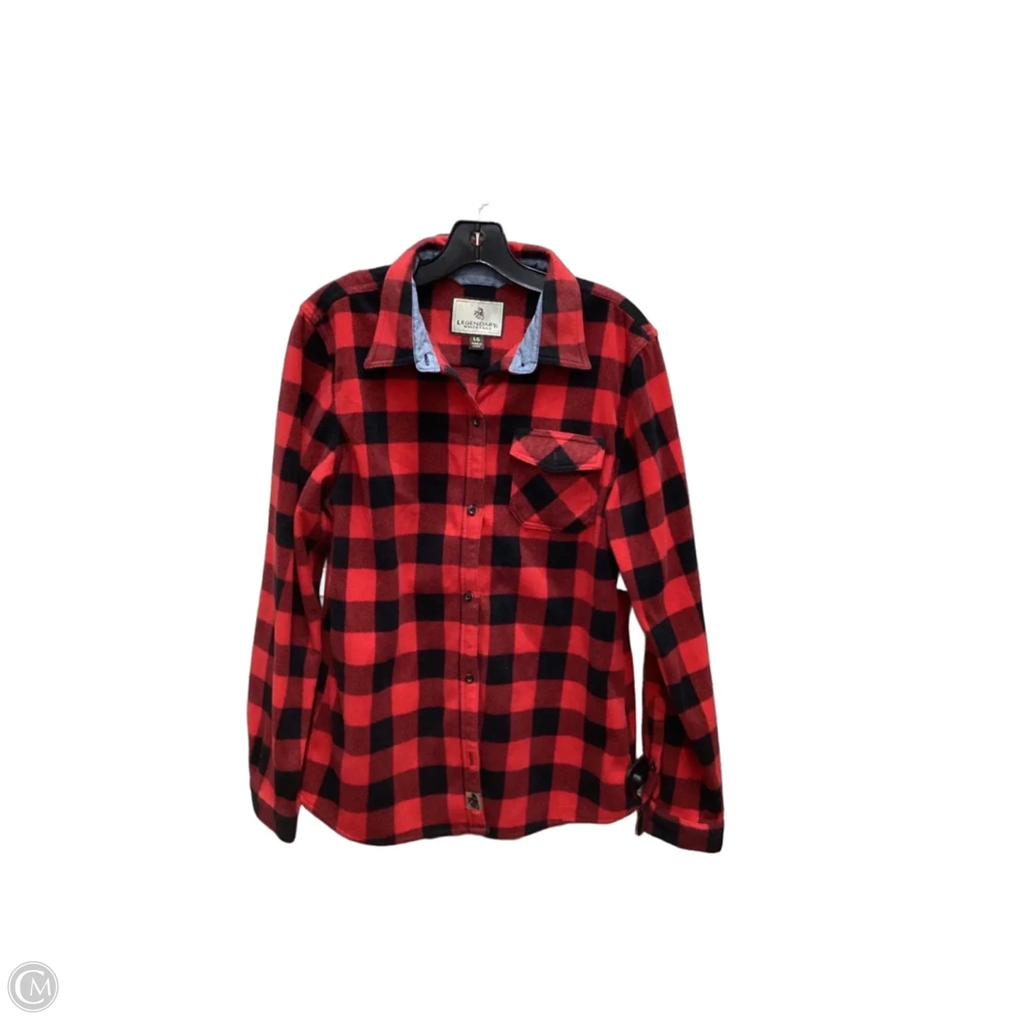 Top Long Sleeve By Clothes Mentor In Checkered Pattern, Size: L
