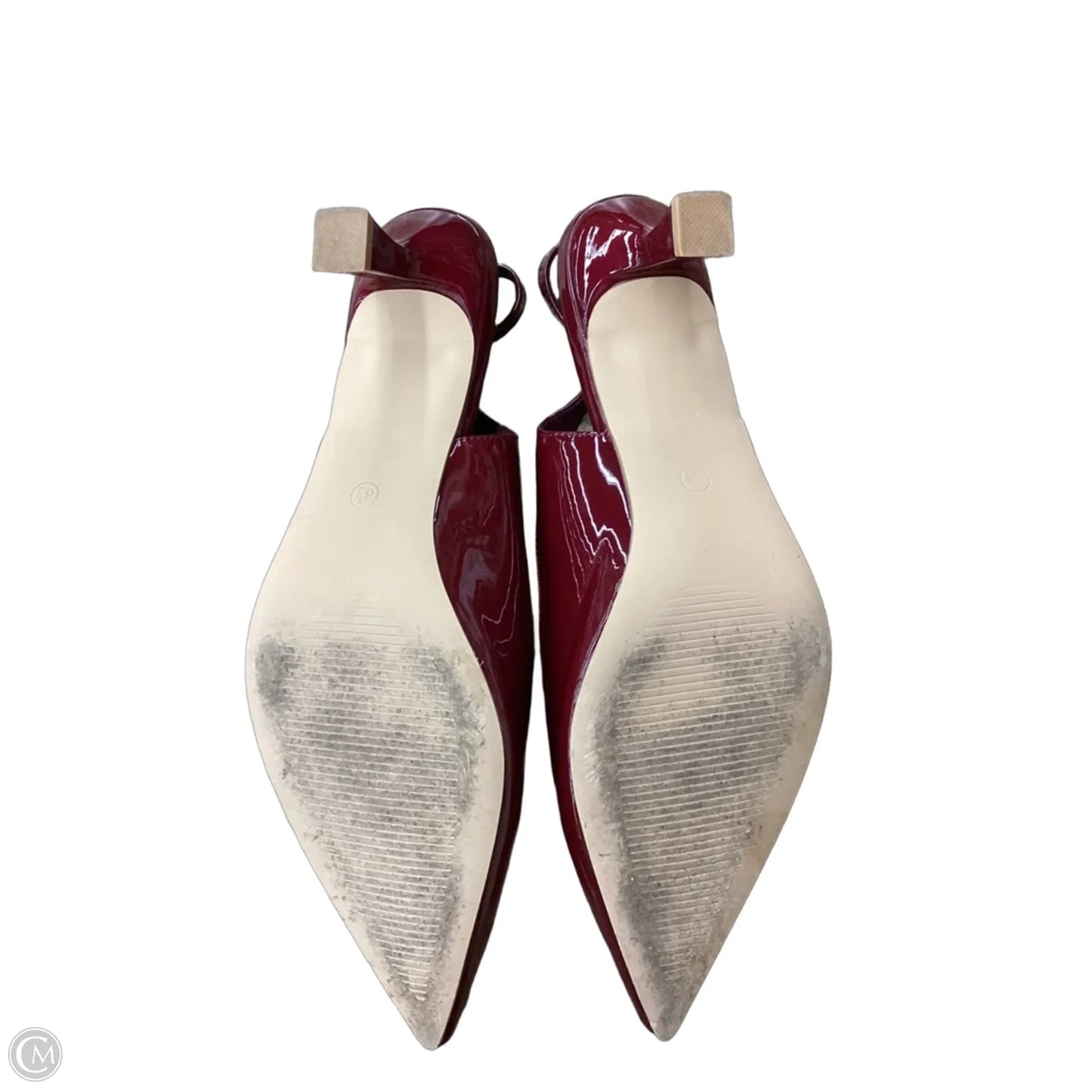 Shoes Heels Kitten By Clothes Mentor In Maroon, Size: 8.5