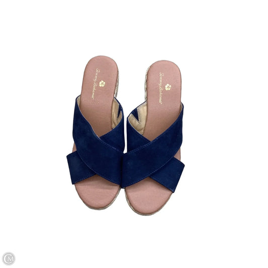 Sandals Heels Wedge By Tommy Bahama In Navy, Size: 7.5
