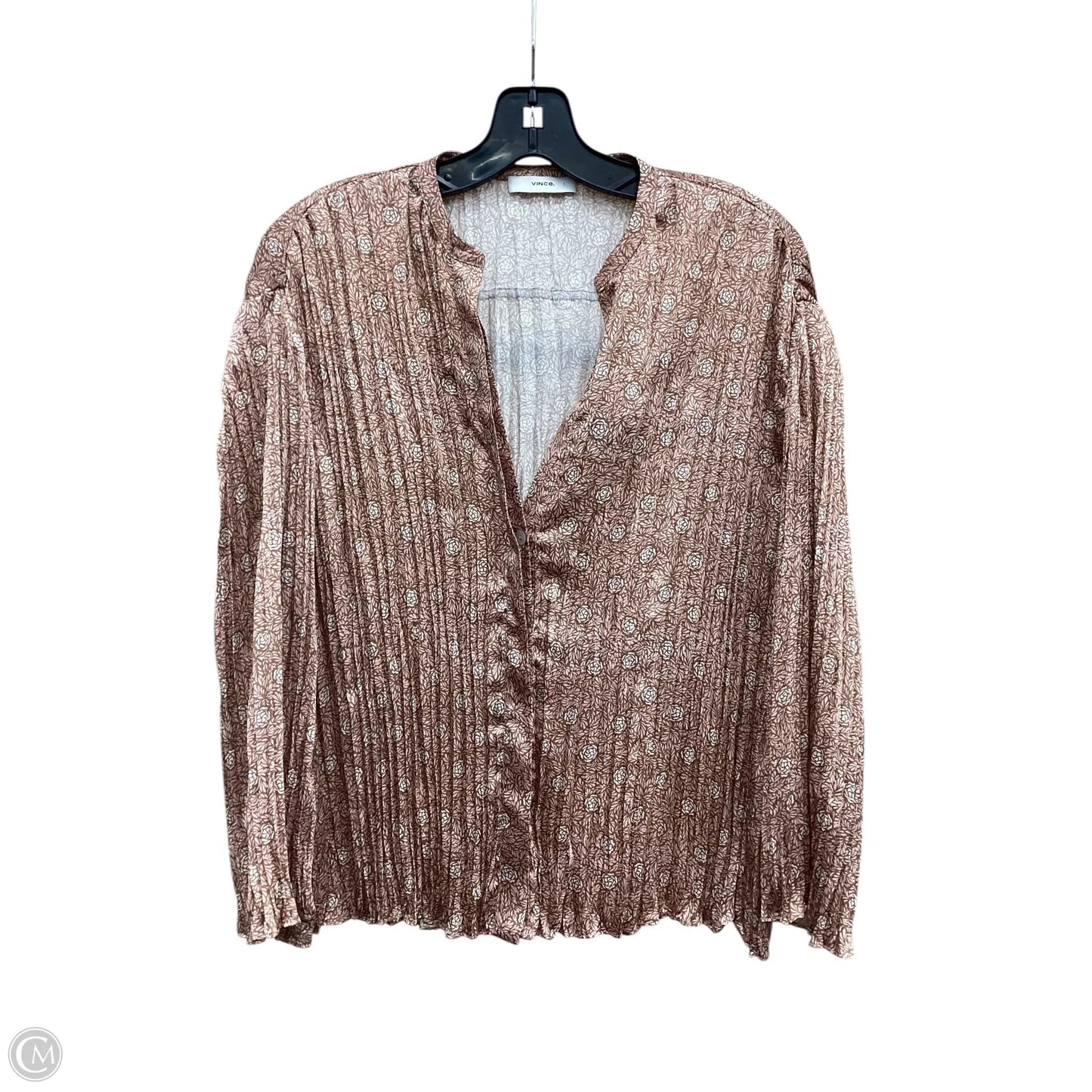 Top Long Sleeve By Vince In Tan, Size: L