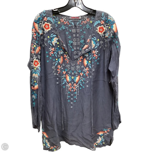 Top Long Sleeve Designer By Johnny Was In Blue, Size: M