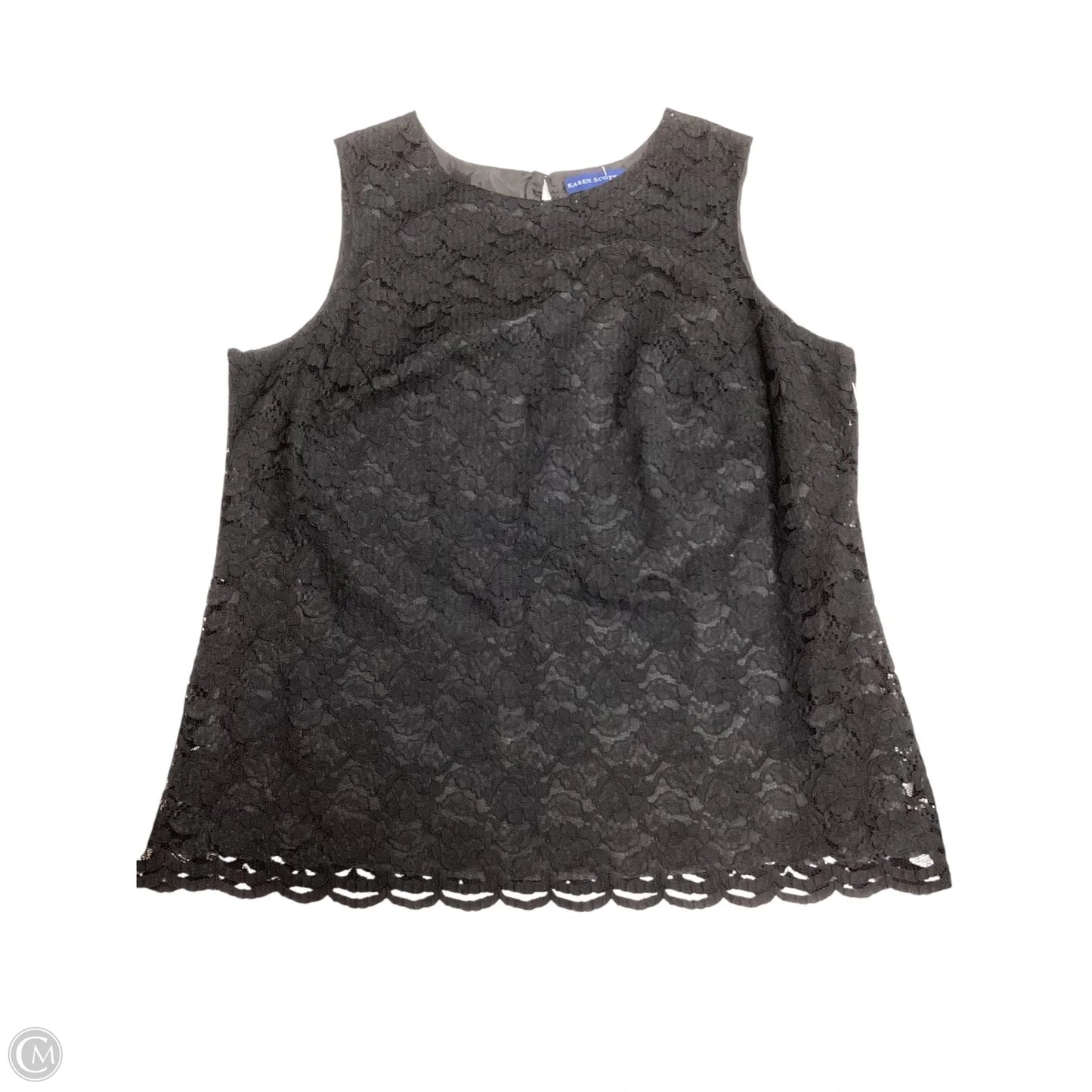 Top Sleeveless By Karen Scott In Black, Size: 1x