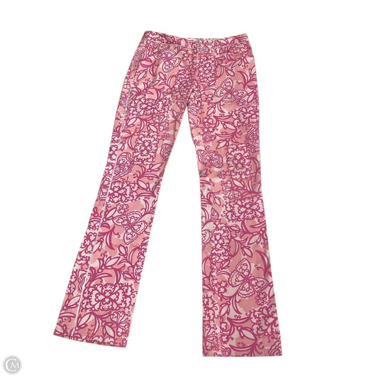 Pants Designer By Lilly Pulitzer In Pink & White, Size: 2