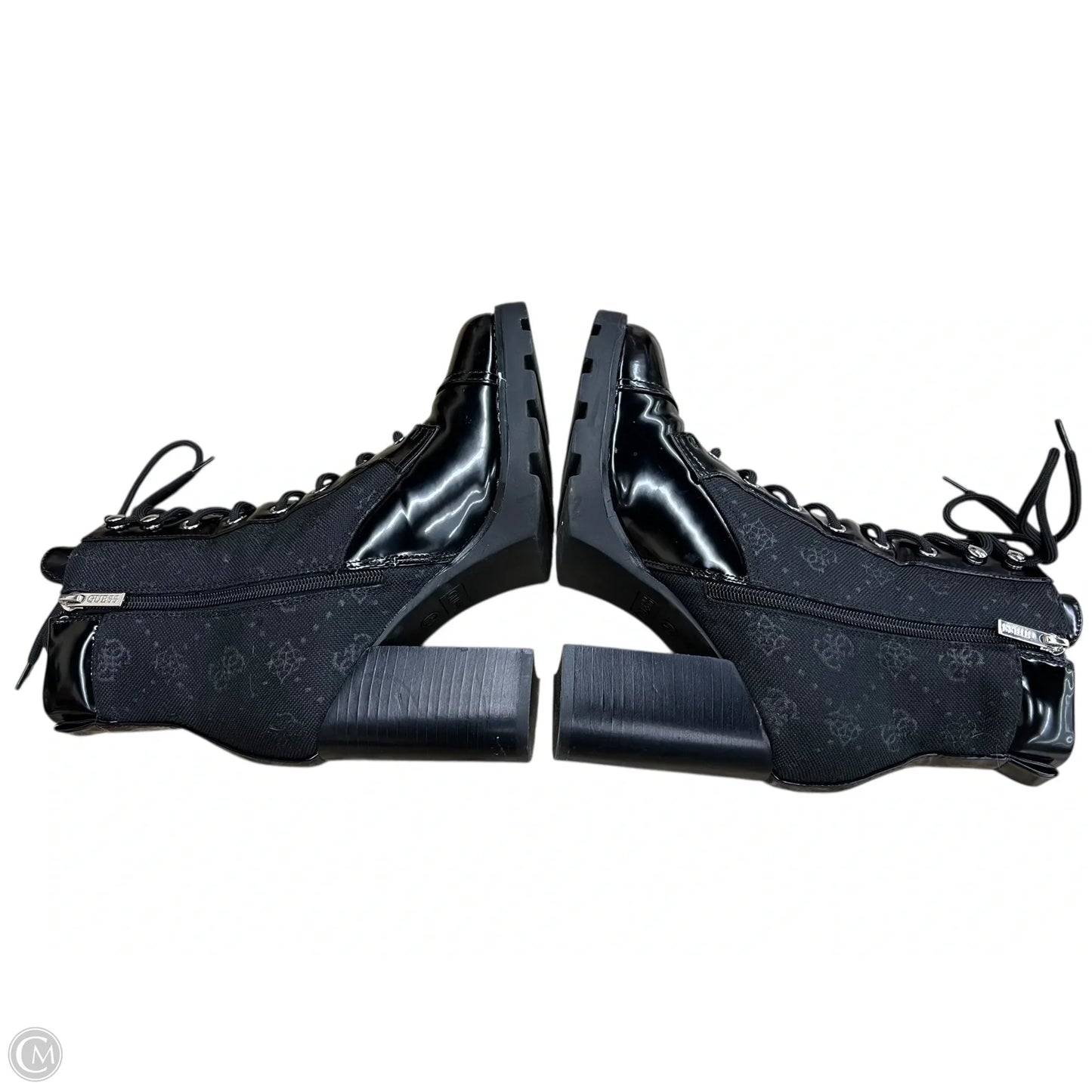 Boots Ankle Heels By Guess In Black, Size: 9.5