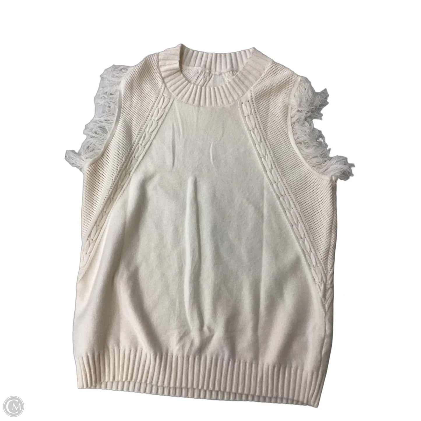 Vest Sweater By Clothes Mentor In Cream, Size: Xl