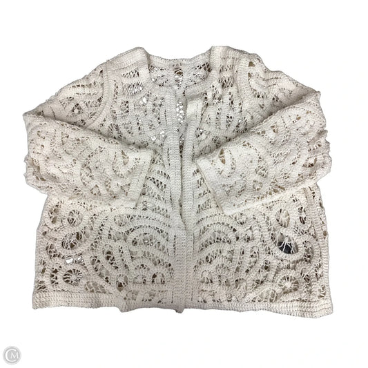 Sweater Cardigan By Pol In Cream, Size: Osfm