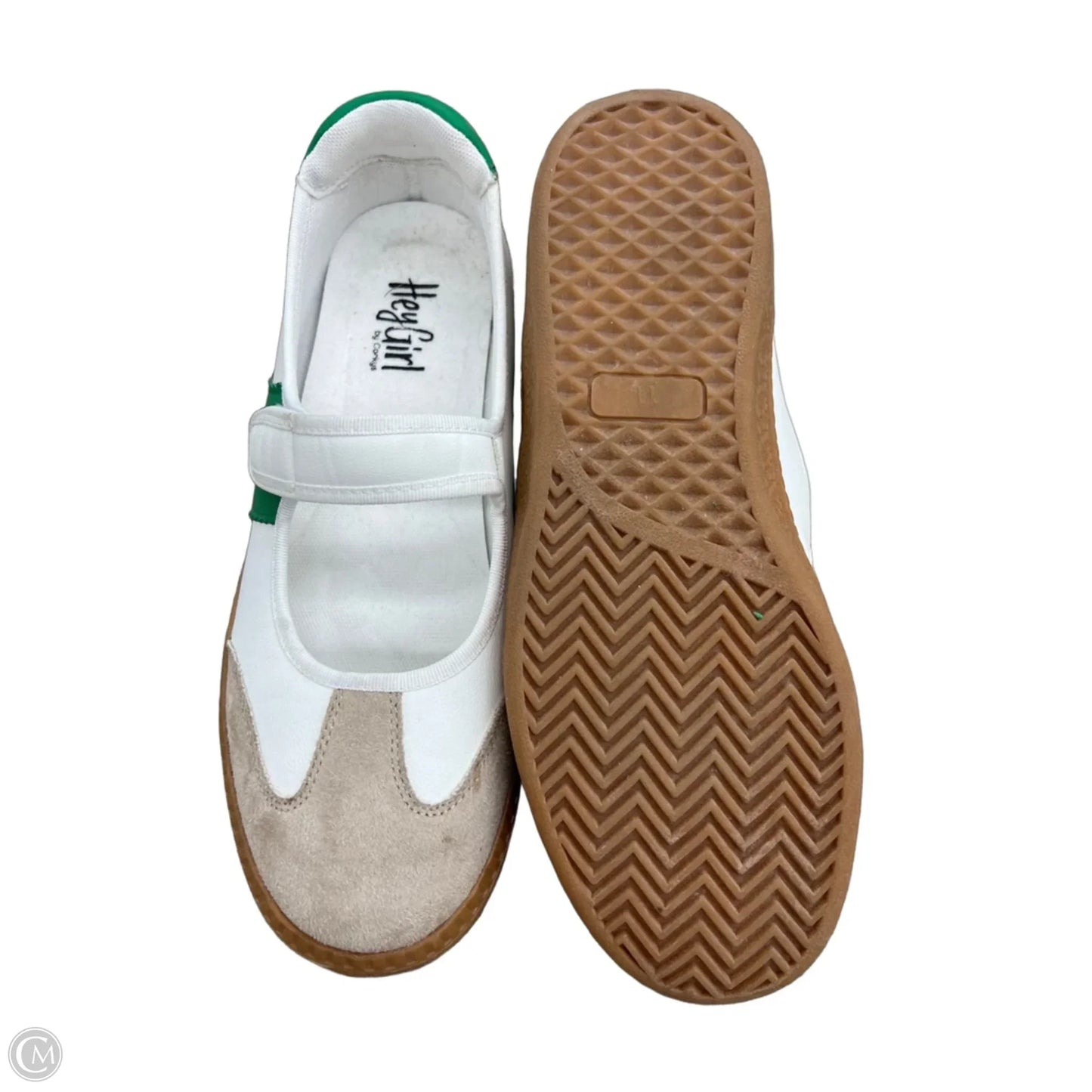 Shoes Sneakers By Corkys In Green & White, Size: 11