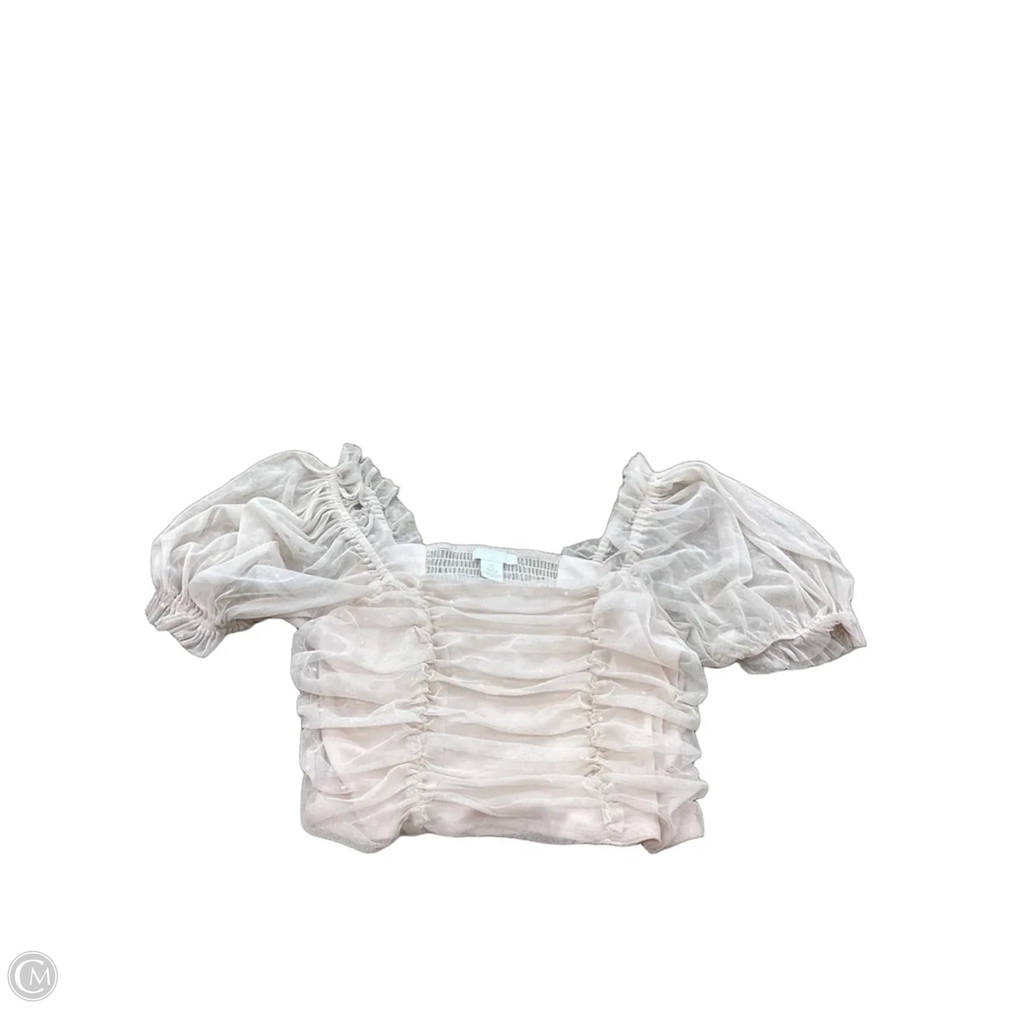 Blouse Short Sleeve By H&m In Tan, Size: S