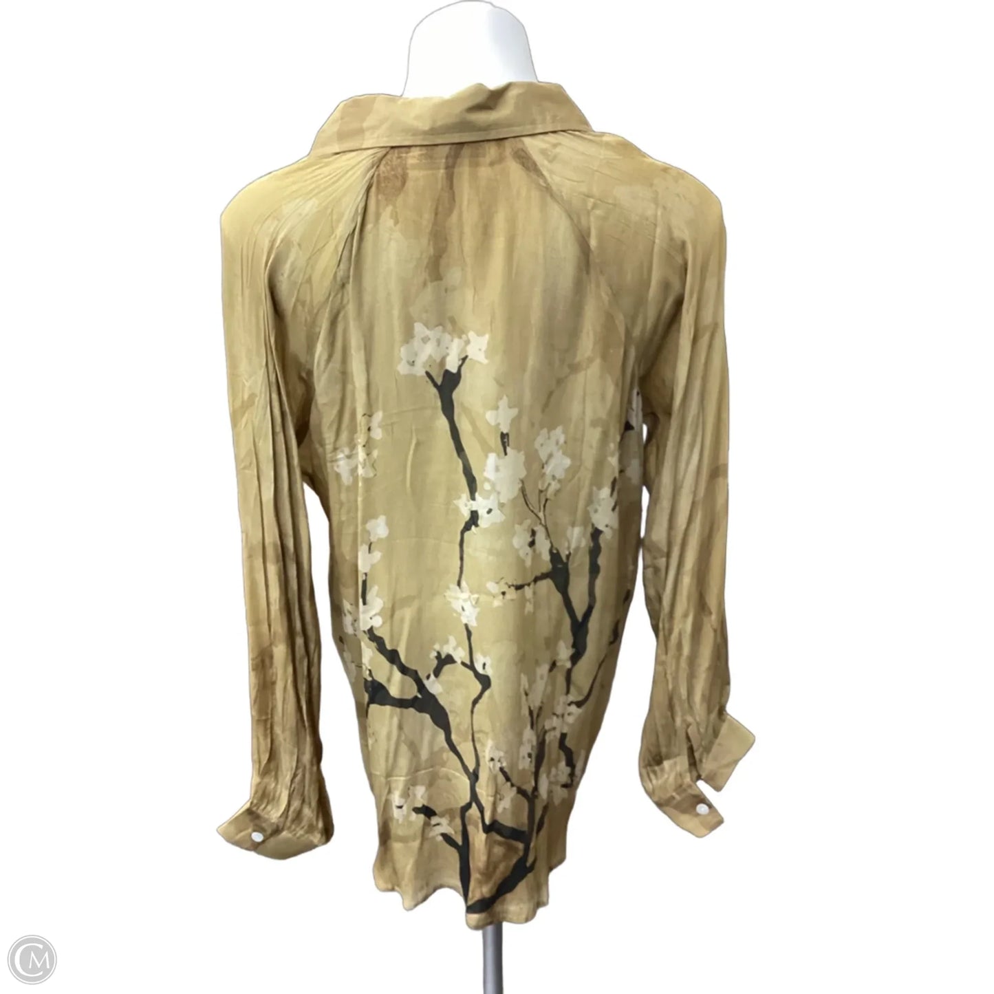 Blouse Long Sleeve By Clothes Mentor In Gold, Size: L
