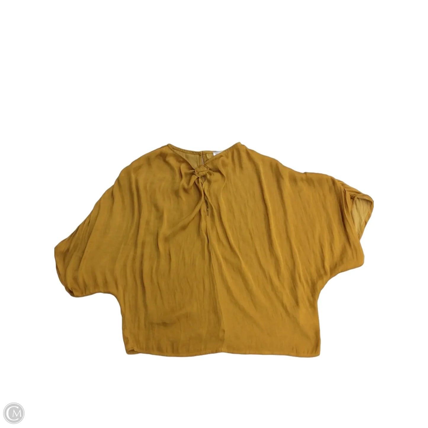 Blouse Short Sleeve By Calligraphie In Yellow, Size: M
