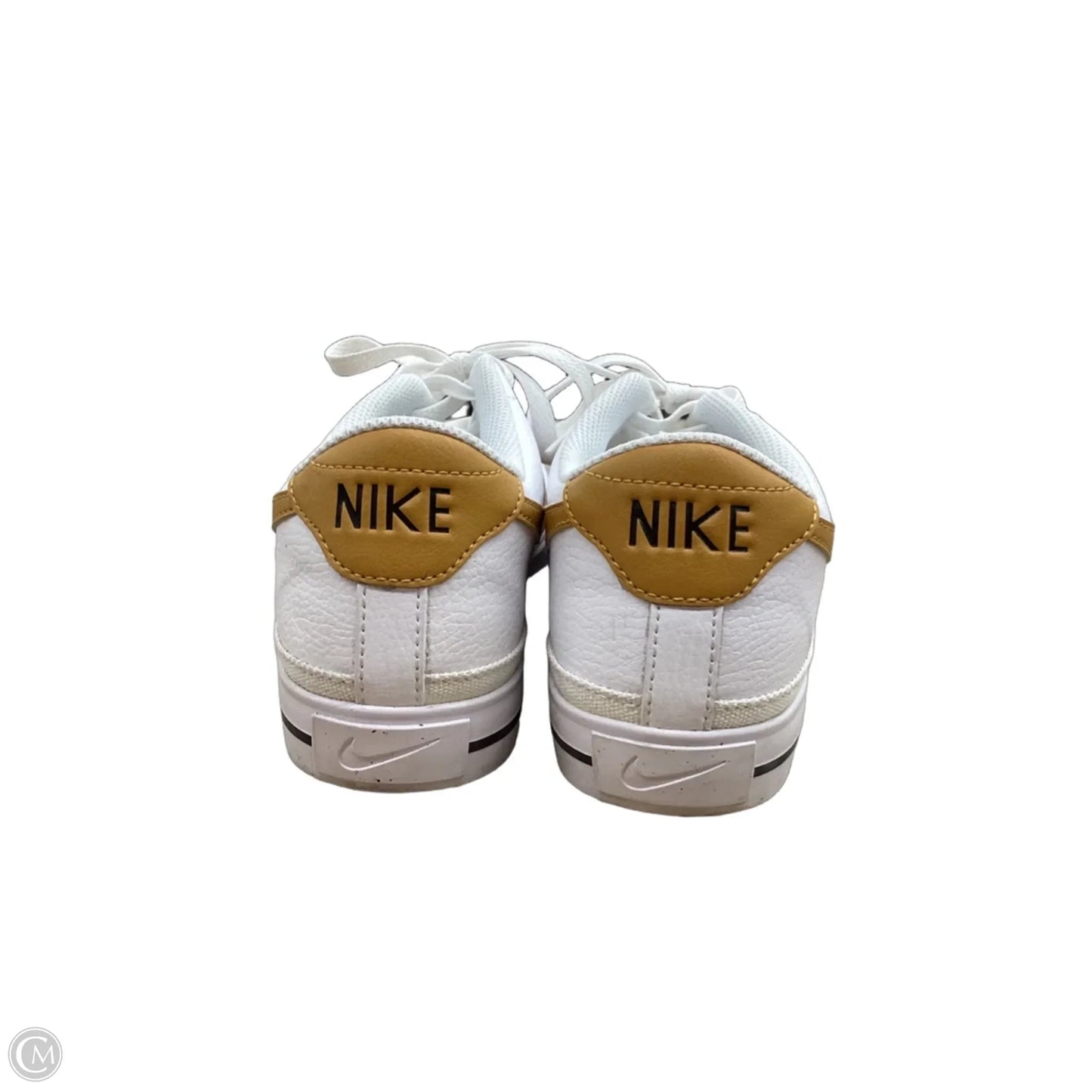 Shoes Sneakers By Nike In White & Yellow, Size: 9.5