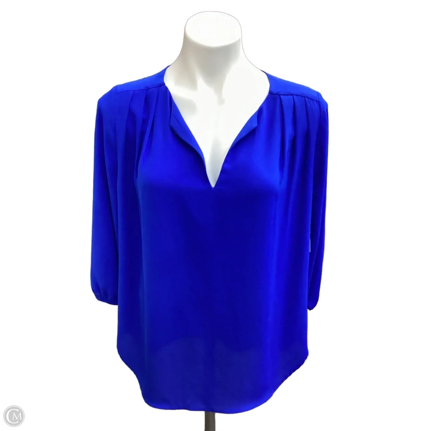 Blouse 3/4 Sleeve By Pleione In Blue, Size: M