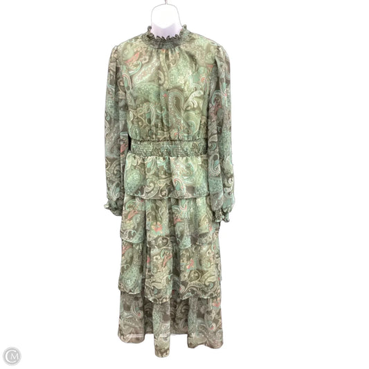 Dress Party Long By Clothes Mentor In Green, Size: L