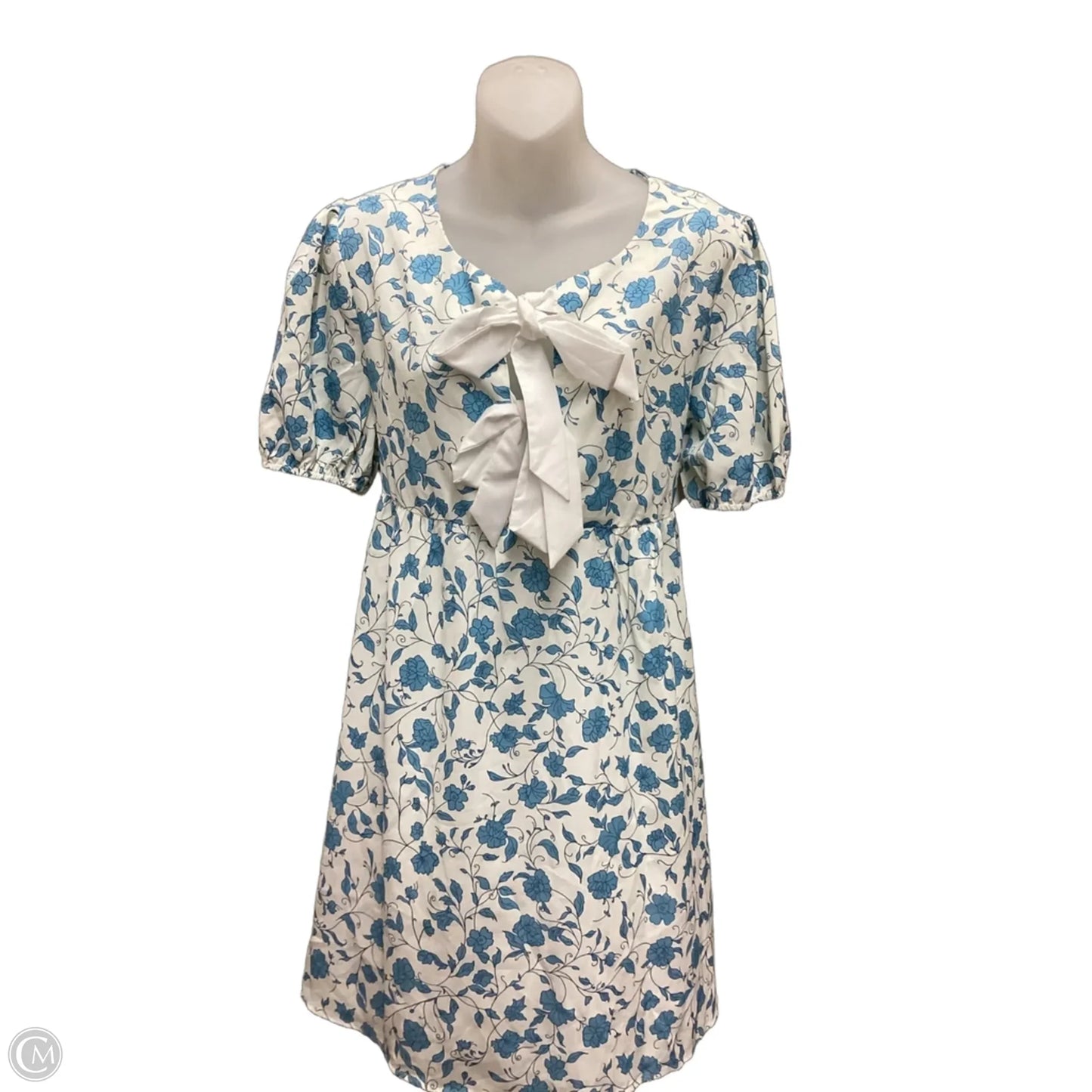 Dress Casual Midi By Clothes Mentor In Blue & White, Size: S