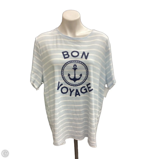 Top Short Sleeve By Croft And Barrow In Striped Pattern, Size: 2x