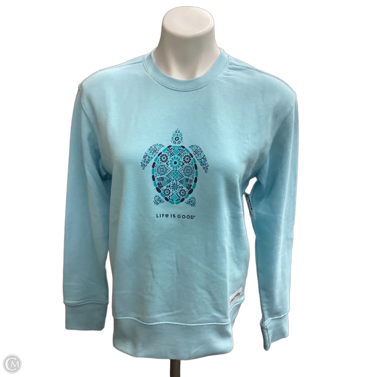 Top Long Sleeve By Life Is Good In Blue, Size: S