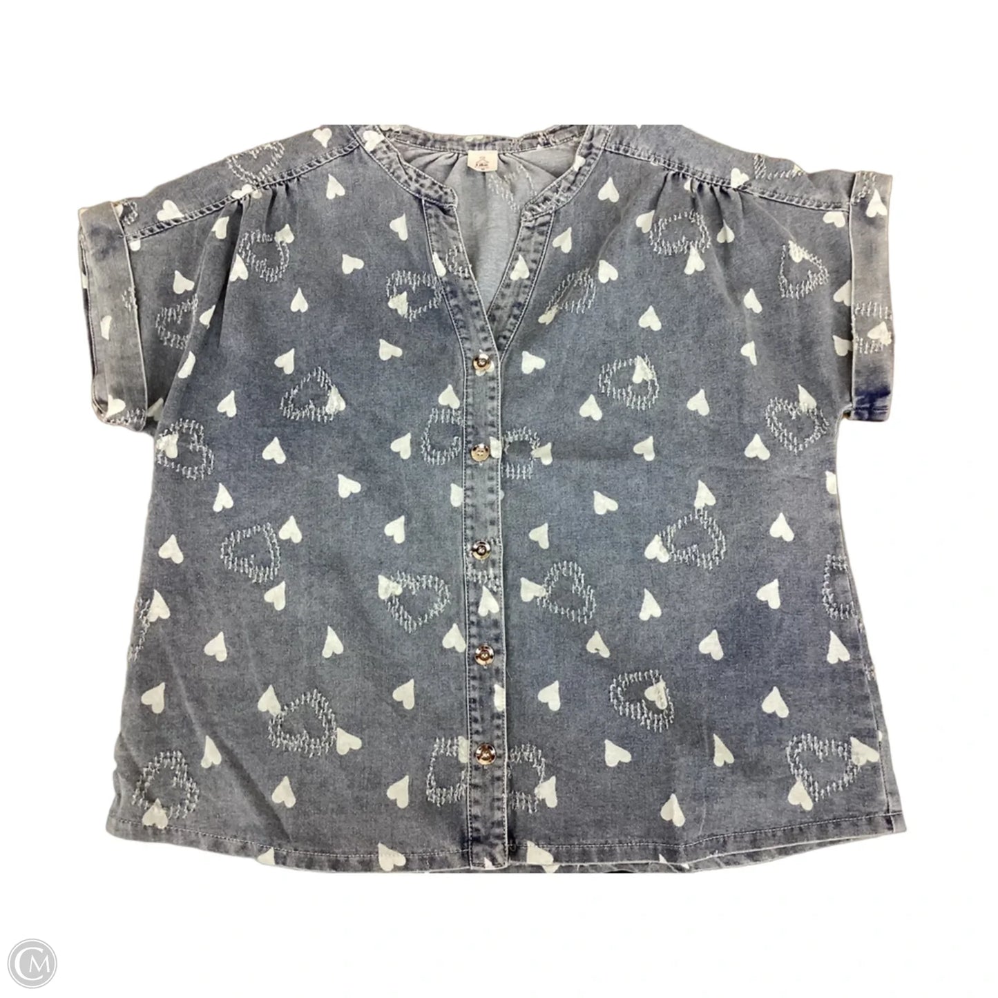 Blouse Short Sleeve By Like Love In Blue, Size: M