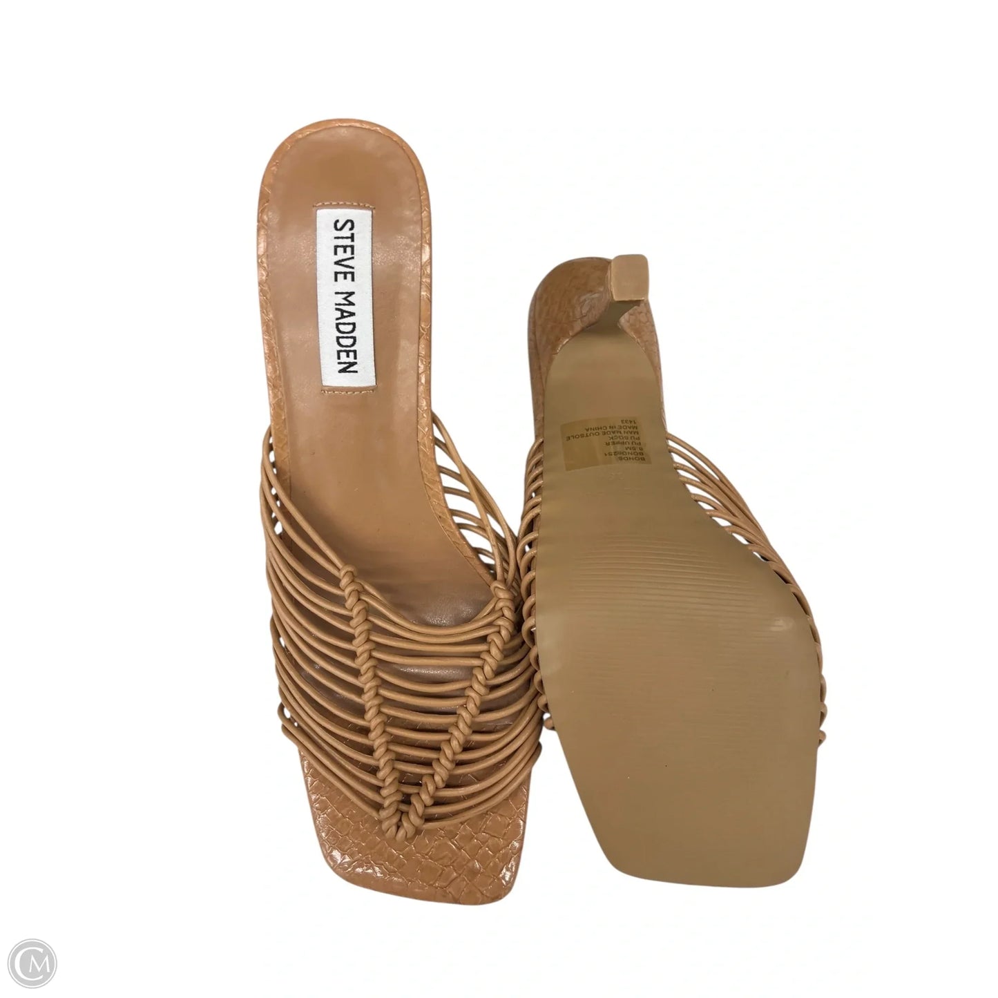 Sandals Heels Stiletto By Steve Madden In Brown, Size: 8.5