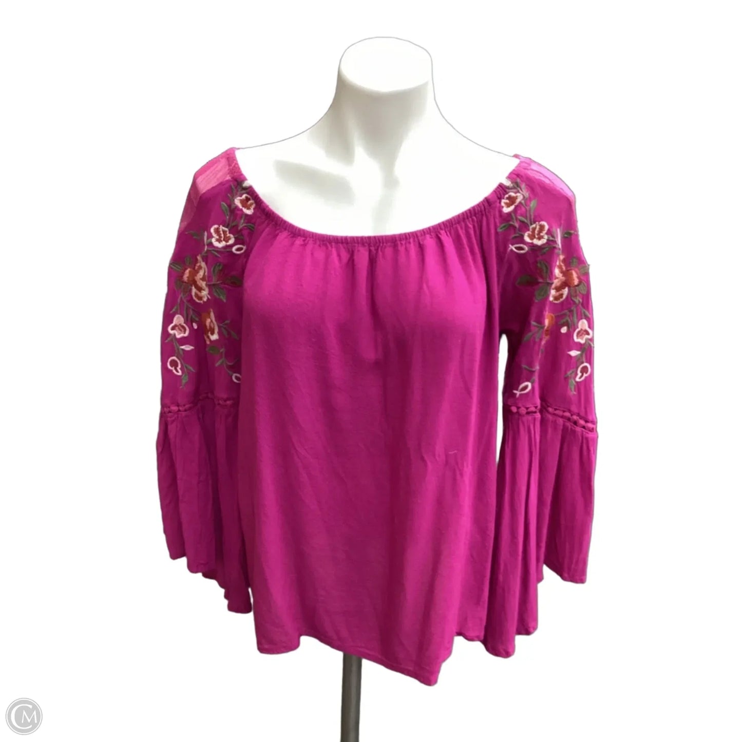 Blouse Long Sleeve By Umgee In Pink, Size: S