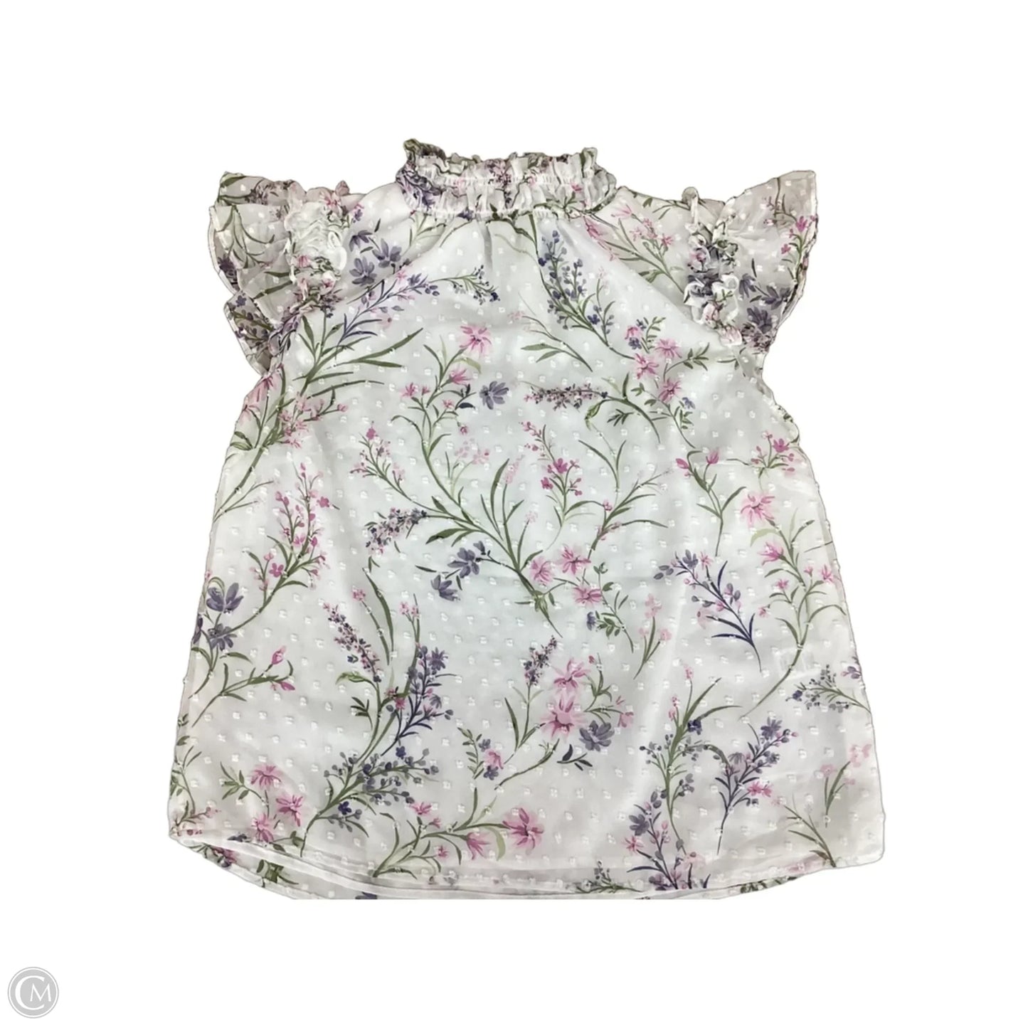 Blouse Short Sleeve By Cece In Floral Print, Size: S
